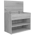 Banc à chaussures Sonoma gris 60x30x45 cm Bois d'ingénierie