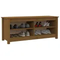 Banc à chaussures Marron miel 110x38x45,5 cm Pin massif