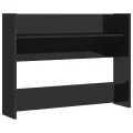 Armoire à chaussures murale Noir brillant 80x18x60 cm Aggloméré