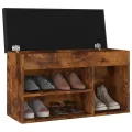 Banc à chaussures avec coussin Chêne fumé 80x30x47 cm Aggloméré