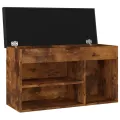 Banc à chaussures avec coussin Chêne fumé 80x30x47 cm Aggloméré