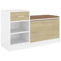 Banc à chaussures Chêne et blanc Sonoma 94,5x31x57 cm Aggloméré