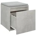  Tiroir boîte Gris béton 40,5x40x40 cm Bois d'ingénierie