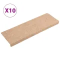 Tapis de marches d'escalier 10 pcs Marron 65x21x4 cm Aiguilleté