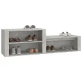 Armoire à chaussures Gris béton 150x35x45 cm Bois d'ingénierie