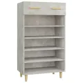 Armoire à chaussures Gris béton 60x35x105 cm Bois d'ingénierie