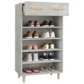 Armoire à chaussures Gris béton 60x35x105 cm Bois d'ingénierie
