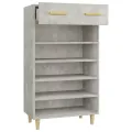 Armoire à chaussures Gris béton 60x35x105 cm Bois d'ingénierie