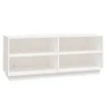 Armoire à chaussures Blanc 110x34x45 cm Bois de pin massif