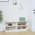 Armoire à chaussures Blanc 110x34x45 cm Bois de pin massif
