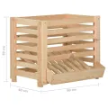 Boîte à pommes de terre 60x40x50 cm Bois de pin solide