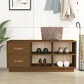 Banc à chaussures Marron miel 100x34x45 cm Bois de pin massif