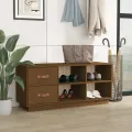 Banc à chaussures Marron miel 100x34x45 cm Bois de pin massif