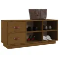 Banc à chaussures Marron miel 100x34x45 cm Bois de pin massif
