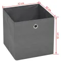 Boîte de rangement 10 pcs Tissu non-tissé 32x32x32 cm Gris