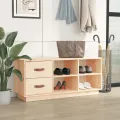 Banc à chaussures 100x34x45 cm Bois de pin massif