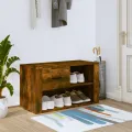 Armoire à chaussures Chêne fumé 80x35x45 cm Bois d'ingénierie