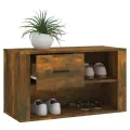 Armoire à chaussures Chêne fumé 80x35x45 cm Bois d'ingénierie