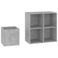 Armoire à chaussures entrée Gris béton 105x35,5x70 cm Aggloméré