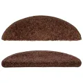 Tapis d'escalier 10 pcs 56x17x3 cm Marron