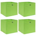 Boîtes de rangement 4 pcs Vert 32x32x32 cm Tissu