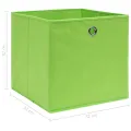 Boîtes de rangement 4 pcs Vert 32x32x32 cm Tissu