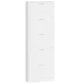 Armoire à chaussure Blanc brillant 59x17x169 cm Bois ingénierie