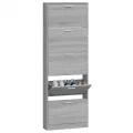 Armoire à chaussures Sonoma gris 59x17x169 cm Bois d'ingénierie