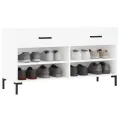 Banc à chaussures blanc 102x35x55 cm bois d'ingénierie