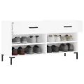 Banc à chaussures blanc 102x35x55 cm bois d'ingénierie