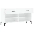 Banc à chaussures blanc 102x35x55 cm bois d'ingénierie
