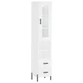 Buffet haut Blanc 34,5x34x180 cm Bois d'ingénierie