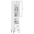 Buffet haut Blanc 34,5x34x180 cm Bois d'ingénierie