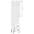 Buffet haut Blanc 34,5x34x180 cm Bois d'ingénierie