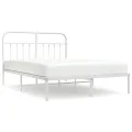 Cadre de lit métal avec tête de lit blanc 140x190 cm