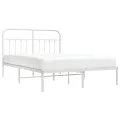 Cadre de lit métal avec tête de lit blanc 140x190 cm