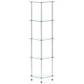 Étagère 5 niveaux Transparent 30x30x130 cm Verre trempé