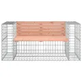 Banc jardin design gabion 143x71x65,5 cm bois massif de douglas