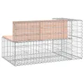 Banc jardin design gabion 122x71x65,5 cm bois massif de douglas