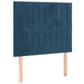 Cadre de lit avec tête de lit Bleu foncé 80x200 cm Velours