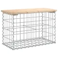 Banc de jardin design de gabion 63x31,5x42cm bois massif de pin