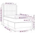 cadre de lit et matelas Gris foncé 80x200 cm Velours
