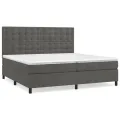 cadre de lit et matelas Gris foncé 200x200cm Velours