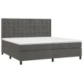 cadre de lit et matelas Gris foncé 200x200cm Velours