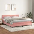 cadre de lit avec matelas Rose 180x200 cm Velours