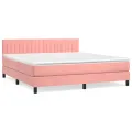 cadre de lit avec matelas Rose 180x200 cm Velours