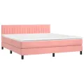 cadre de lit avec matelas Rose 180x200 cm Velours