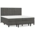 cadre de lit et matelas Gris foncé 200x200cm Velours