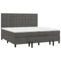 cadre de lit et matelas Gris foncé 200x200cm Velours