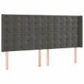 cadre de lit matelas et LED Gris foncé 200x200 cm
